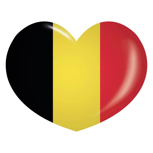 Ilustración Icone Heart Flag Belgium Ideal Para Catálogos Materiales Institucionales — Archivo Imágenes Vectoriales