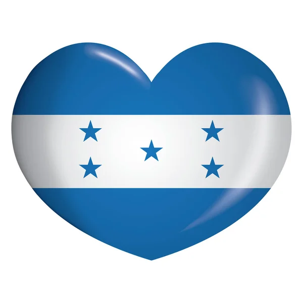 Obrázek Ikony Srdce Honduraská Vlajka Ideální Pro Katalogy Institucionální Materiálů — Stockový vektor