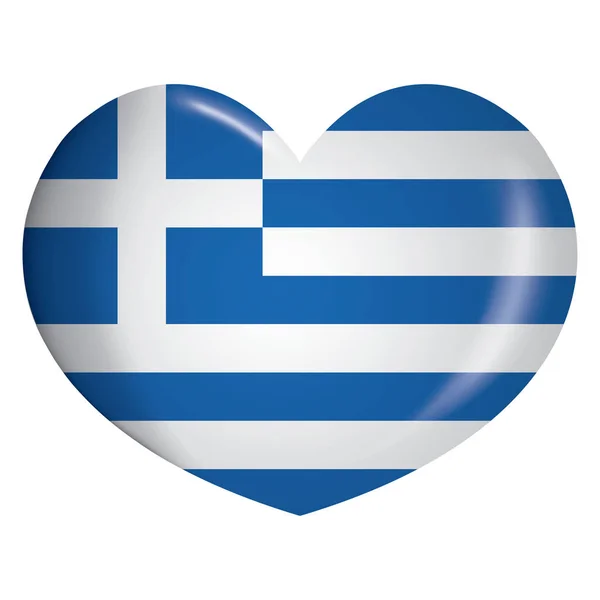 Иллюстрация Иконы Сердца Флагом Греции Идеально Подходит Каталогов Институциональных Материалов — стоковый вектор
