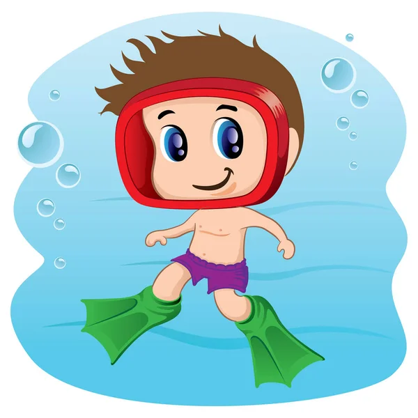 Illustration Representing Child Practicing Diving Swimming Aquatic Tourism Ideal Sports Royalty Free Stock Vectors