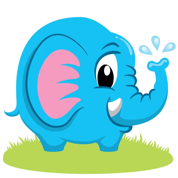 Illustration Baby Elefant Däggdjur Valp Lilla Tjockhuding Perfekt För Utbildning — Stock vektor