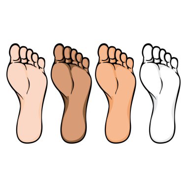 Illustration of body part, plant or sole of right foot, ethnic. Ideal for catalogs, information and institutional material clipart