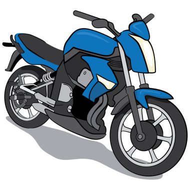 Bir mavi motosiklet araç Illustration. Kurumsal malzemeler veya kataloglar için idealdir