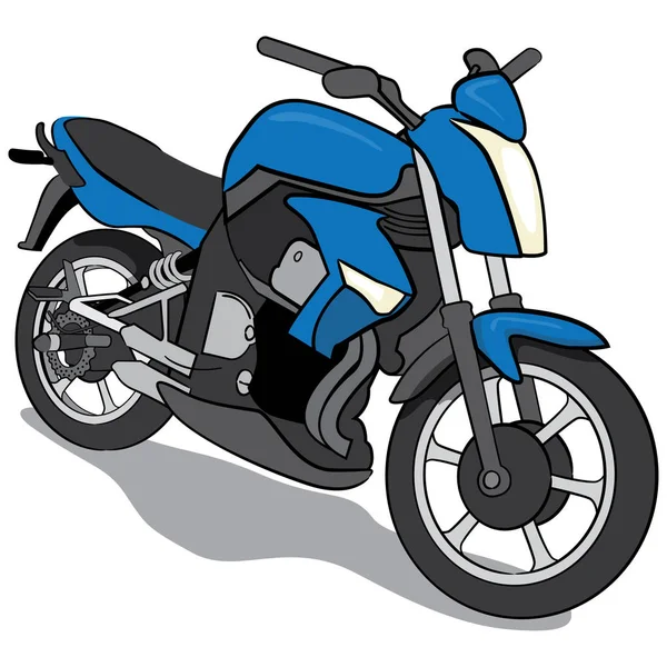 Illustration Blue Motorcycle Vehicle Ideal Institutional Materials Catalogs — Stock Vector