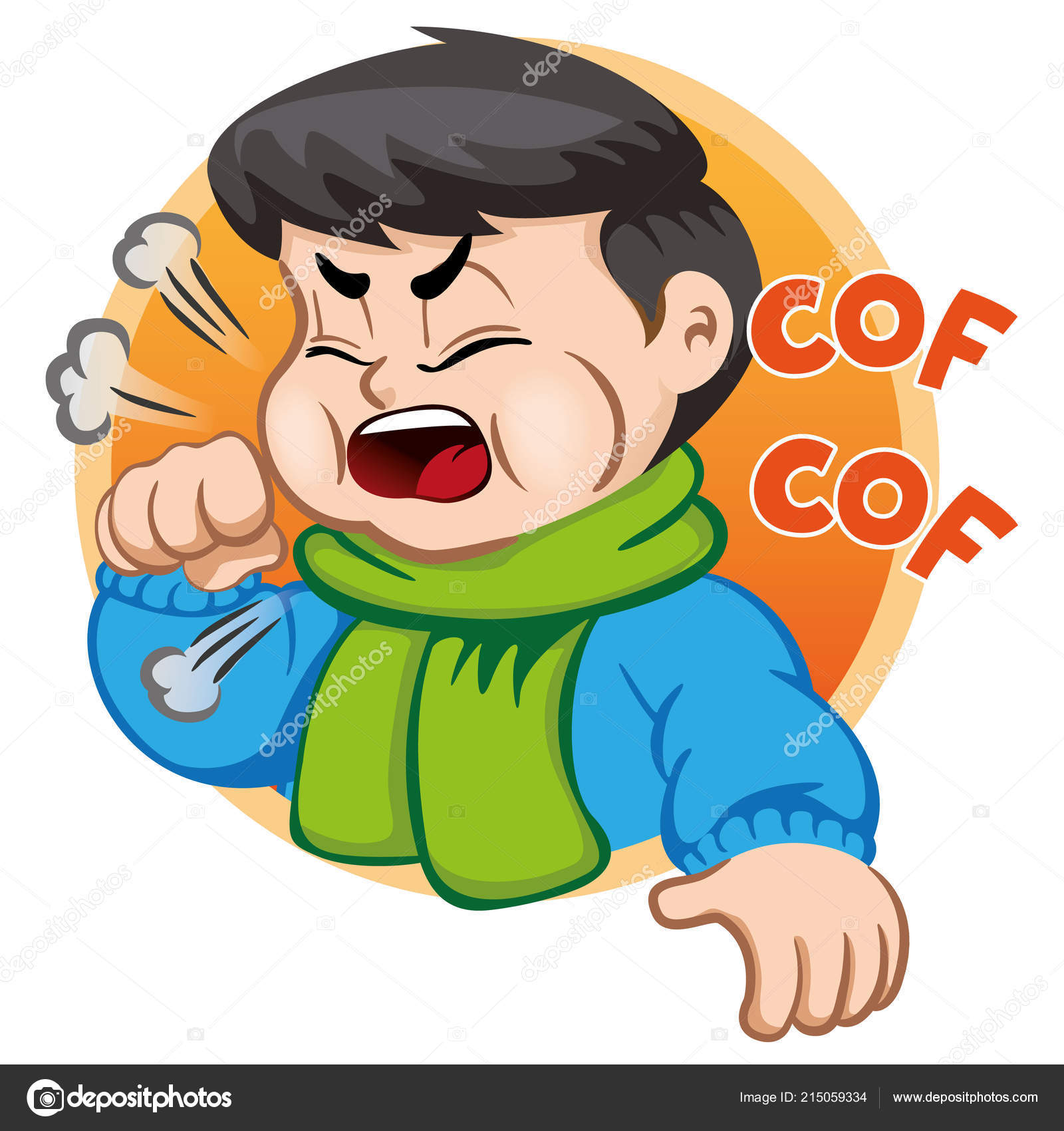 Иллюстрация Изображает Ребенка Кашлем Шарфе Блузке Идеально.