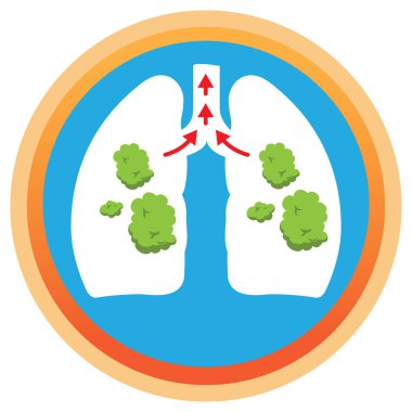 Illustration depicts a lung with phlegm, mucus being spelled. Ideal for health and institutional information clipart
