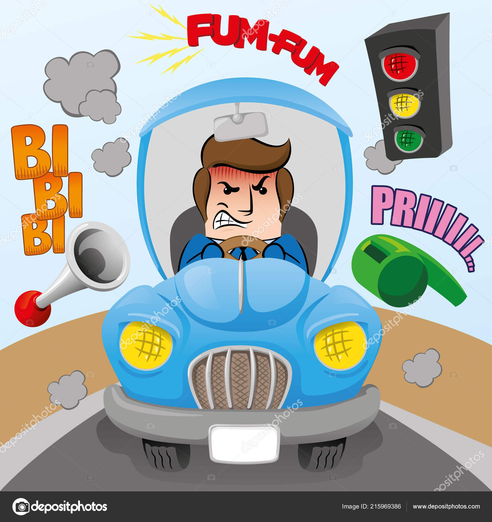 Illustration Mascot Executive Person Social Clothing Nervous Angry While  Driving Stock Vector Image by ©Lcosmo #215969386