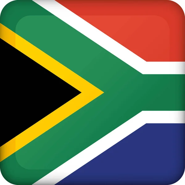 Güney Afrika Bayrağı Kare Düğmesini Gösteren Simge Kurumsal Malzemeleri Coğrafya — Stok Vektör