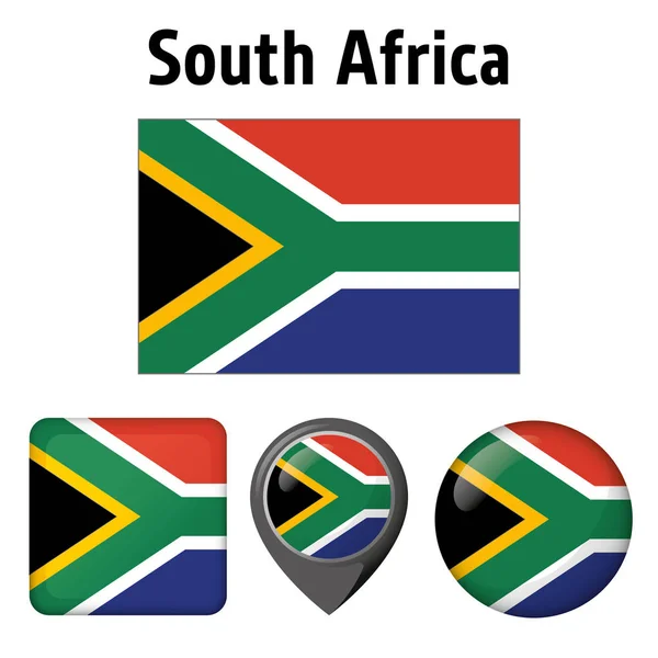 Resimde Bayrak Güney Afrika Çeşitli Simgeler Kurumsal Malzemeleri Coğrafya Kataloglar — Stok Vektör
