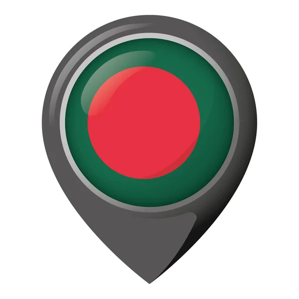 Bangladeş Bayrağı Ile Konumunun Pin Gösteren Simge Kurumsal Malzemeleri Coğrafya — Stok Vektör