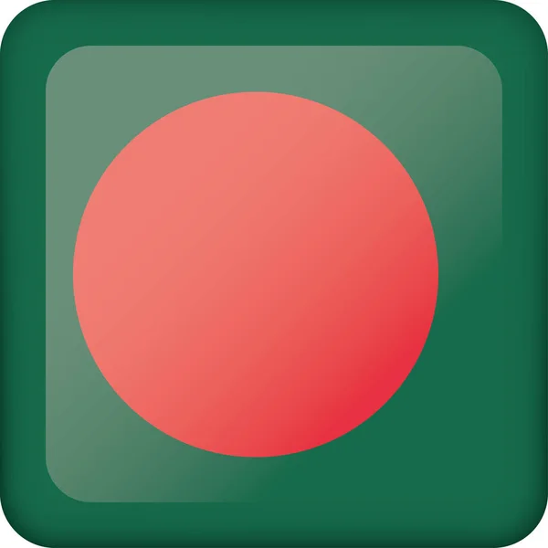 バングラデシュの正方形ボタン フラグを表すアイコン 制度的材料と地理のカタログに最適 — ストックベクタ