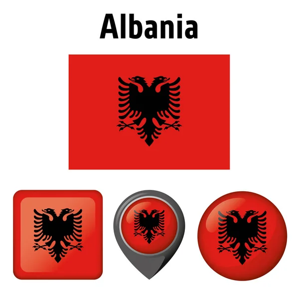 Illustration Flag Albania Several Icons Ideal Catalogs Institutional Materials Geography — Stock Vector