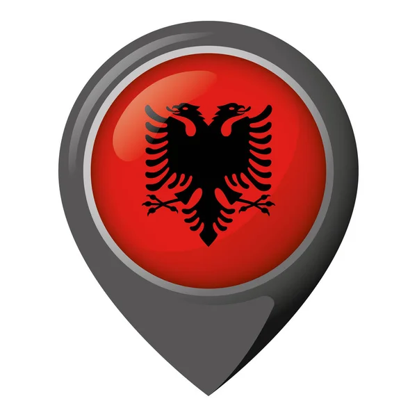 Icon Representing Location Pin Flag Albania Ideal Catalogs Institutional Materials — Stock Vector