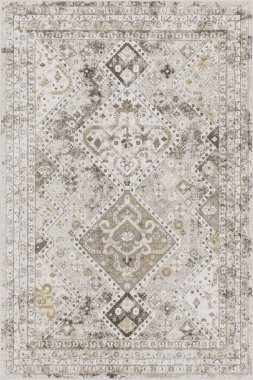 Halk sanatından esinlenilmiş İran halısı modern desenli yüksek çözünürlüklü beyaz tuval üzerinde izole edilmiş renkler