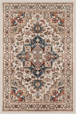 Orijinal Pers folk tarzı halı tasarımı ve grunge desenli illüstrasyon 