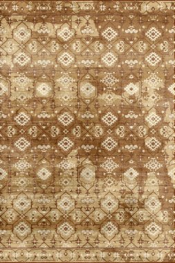 Orijinal Pers folk tarzı halı tasarımı ve grunge desenli illüstrasyon 