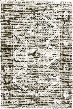 Orijinal Pers folk tarzı halı tasarımı ve grunge desenli illüstrasyon 