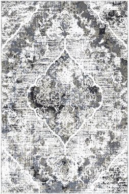 Orijinal Pers folk tarzı halı tasarımı ve grunge desenli illüstrasyon 