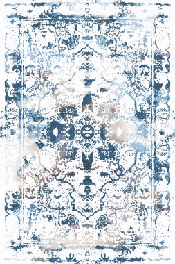 Orijinal Pers folk tarzı halı tasarımı ve grunge desenli illüstrasyon 