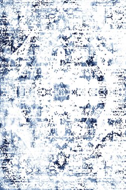 Orijinal Pers folk tarzı halı tasarımı ve grunge desenli illüstrasyon 