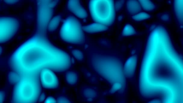 Abstract Blue Blobs Flowing Dark Background — Stock Video