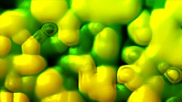 Abstracte Gele Groene Loopbare Blob Animatie — Stockvideo