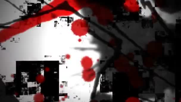 Abstrakte Dunkle Gruselige Spritzer Auf Grunge Hintergrund Halloween Konzept — Stockvideo