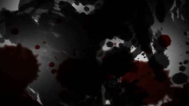 Abstracte Donkere Spookachtige Inkt Druppels Grunge Achtergrond Halloween Concept — Stockvideo