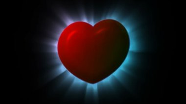 koyu arka plan üzerinde kırmızı parlayan kalp soyut hareketli grafikler