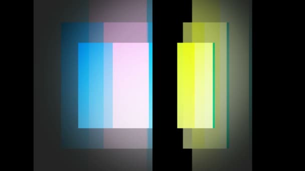 Bewegende Beelden Geanimeerde Achtergrond Met Kleurrijke Vierkantjes Zwarte Achtergrond — Stockvideo