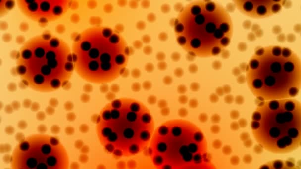 Motion Graphics Animated Orange Background Moving Cells Dots — Stock Video