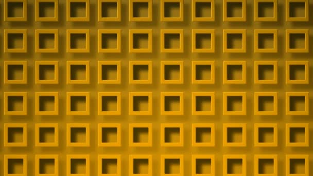 Gráficos Movimiento Abstractos Patrones Cuadrados Colores Sobre Fondo Amarillo — Vídeos de Stock