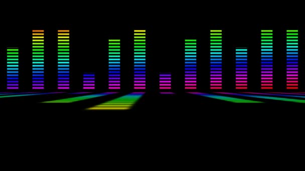 Motion Graphics Animated Background Featuring Neon Colored Bars Dancing Throbbing — Stock Video