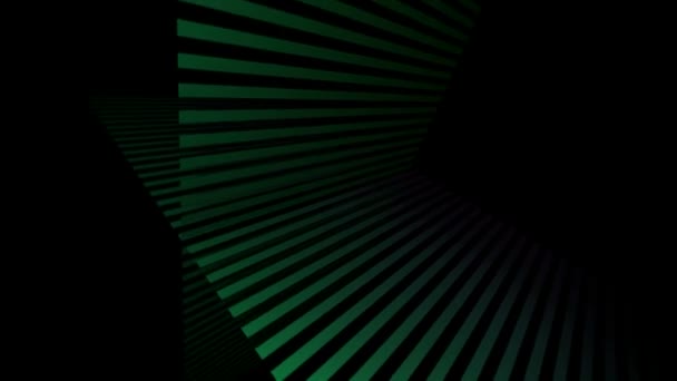 graphismes de mouvement et fond animé avec des bandes vertes de rotation sur fond noir 