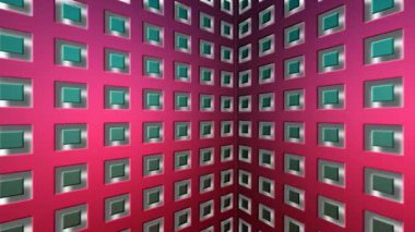 pembe bir arka plan üzerinde renkli kare desenleri soyut hareketli grafikler 