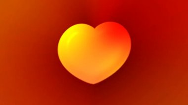 degrade arka plan üzerinde renkli parlayan kalp soyut hareketli grafikler