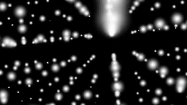 Motion Graphics Animated Background White Dots Orbs Black Background Swirling — Stock Video