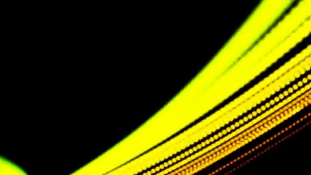 Графика Движения Анимированный Фон Красочных Скрученных Линий Черном Фоне — стоковое видео