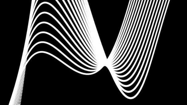 Motion Graphics Animated Background White Lines Black Background Swirling Creating — Stock Video