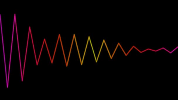 与音频均衡器或波形类似的脉动霓虹灯线的运动图形和动画背景 — 图库视频影像