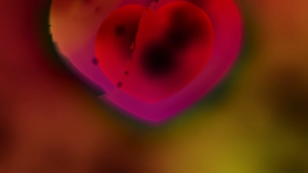 Абстрактна Графіка Руху Барвистого Сяючого Серця Градієнтному Фоні — стокове відео