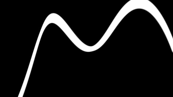 Motion Graphics Animated Background White Line Black Background Swirling — Stock Video