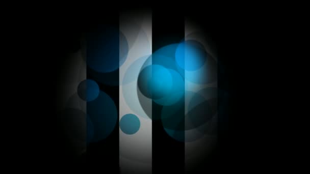 Abstrakta Rörlig Grafik Blå Cirklar Och Linjer Mörk Bakgrund — Stockvideo