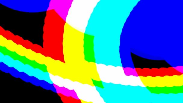 Motion Graphics Animated Background Colorful Twisted Lines Black Background — Stock Video