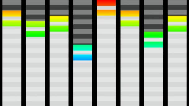 Bewegungsgrafik Und Animierter Hintergrund Mit Farbigen Balken Die Tanzen Und — Stockvideo