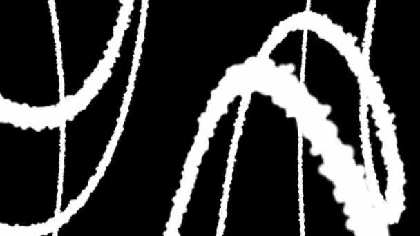 Bewegungsgrafik Und Animierter Hintergrund Weißer Linien Auf Schwarzem Hintergrund Wirbeln — Stockvideo