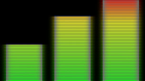 Motion Graphics Animated Background Featuring Neon Colored Bars Dancing Throbbing — Stock Video