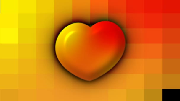 Abstraktní Motion Grafika Barevné Svítící Srdce Pozadí Přechodem — Stock video