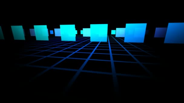  graphiques abstraits de mouvement de motifs carrés bleu néon 