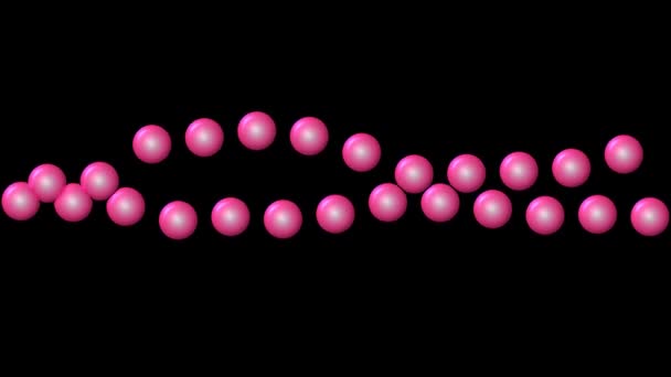 モーション グラフィックスとオーディオのイコライザーや波形に似た演技ピンクの円の脈動行のアニメーションの背景 — ストック動画